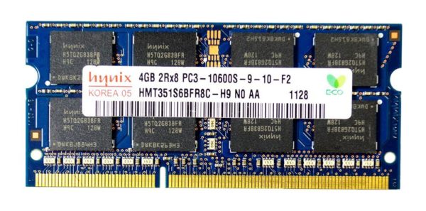 hmt351s6bfr8c h9 hynix 4gb pc3 10600 ddr3 1333mhz non ecc unbuffered cl9 204 pin sodimm dual rank memory module